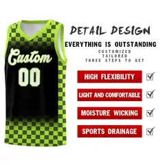 Black Neon Green Plaid Basketball Jersey for Teams 2