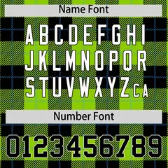 Black Neon Green-Powder Blue Plaid Varsity Full-Snap Letterman Jacket 4
