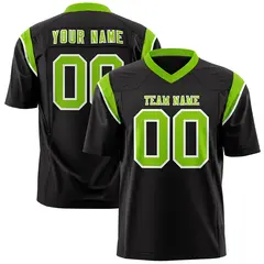 Black Neon Green Shoulder Cut Two-Tone Flag Football Jersey