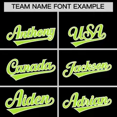 Black Neon Green Side Camo Baseball Jersey 3
