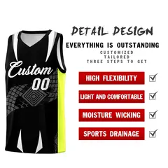 Black Neon Green Snake Scale Venomous Fang Graffiti Basketball Jersey 2