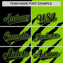 Black Neon Green Split Tiger Claw Scratch Baseball Jersey 3