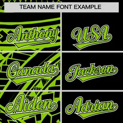 Black Neon Green Split Tribal Baseball Jersey 3