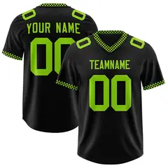 Black Neon Green Square Neckline Football Jersey