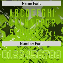 Black Neon Green Star Gradient Flag Football Jersey 4