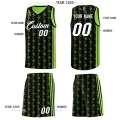 Black Neon Green Star Graffiti Basketball Jersey 5