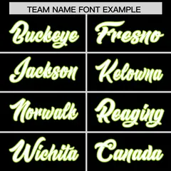 Black Neon Green Star Pattern Raglan Football Jersey 3
