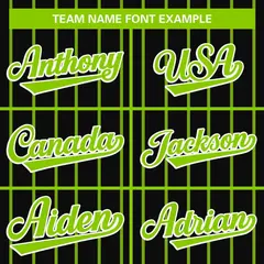 Black Neon Green Stripe Full Button Baseball Jersey 4