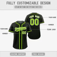 Black Neon Green Striped Reversible Baseball Jersey Game Day 3