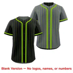 Black Neon Green Striped Reversible Baseball Jersey Game Day 9