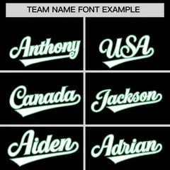 Black Neon Green Thick Striped Star Pattern Baseball Jersey 3