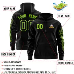 Black Neon Green Varsity Full-Zip Letterman Jacket Hoodie 4
