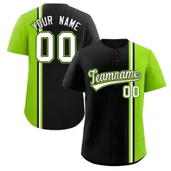 Black Neon Green-White Color Block Authentic Baseball Jersey