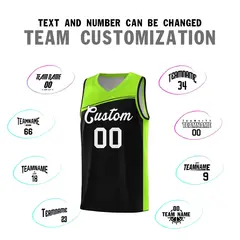 Black Neon Green-White Color Block Basketball Team Jersey 3