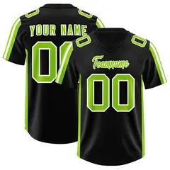 Black Neon Green White Side Stripe Authentic Football Jersey