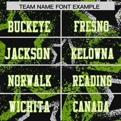 Black Neon Green White Star Graffiti Football Jersey 3
