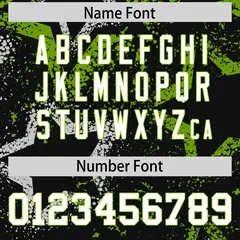 Black Neon Green White Star Pattern Football Jersey 4