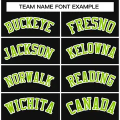 Black Neon Green-White Stripe Letterman Varsity Bomber Jacket 3