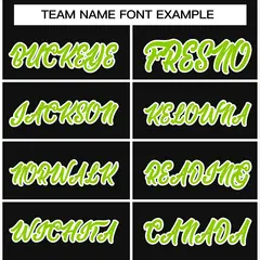 Black Neon Green White Stripe Varsity Letterman Jacket 3
