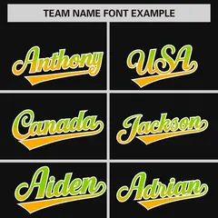 Black Neon Green-Yellow Gradient Varsity Full-Snap Raglan Baseball Jacket 3