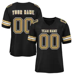 Black Old Glod-White Classic Mesh Authentic Football Jersey 1