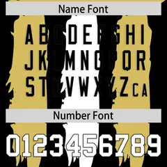 Black Old Gold and White Graffiti Flag Football Jersey 4