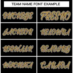 Black Old Gold-Black Raglan Sleeves Varsity Letterman Jacket 3