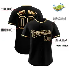 Black Old Gold Classic Authentic Baseball Jersey 2