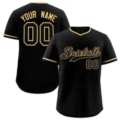 Black Old Gold Classic Authentic Baseball Jersey 15