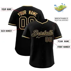 Black Old Gold Classic Authentic Baseball Jersey 16