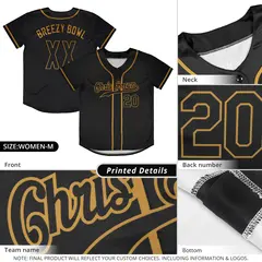 Black Old Gold Classic Authentic Baseball Jersey 2