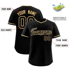 Black Old Gold Classic Authentic Baseball Jersey 30