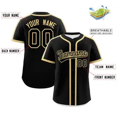 Black Old Gold Classic Authentic Baseball Jersey 2