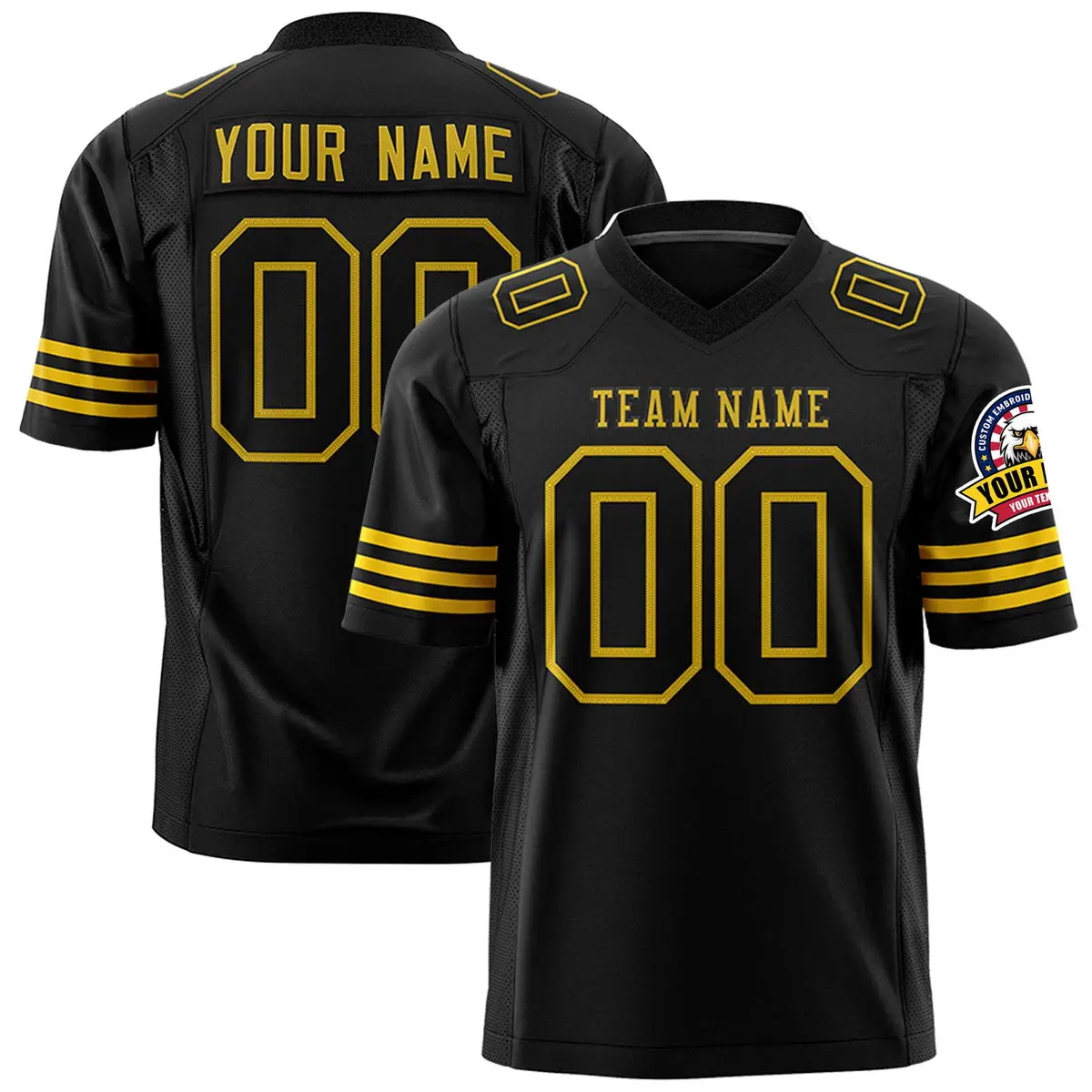 Black Old Gold Classic Authentic Football Jersey