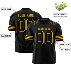 Black Old Gold Classic Authentic Football Jersey 2