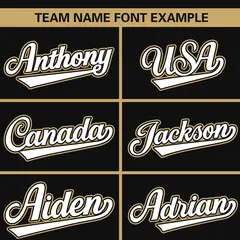 Black Old Gold Classic Full Button Baseball Jersey 3