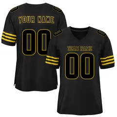 Black Old Gold Classic Mesh Authentic Football Jersey 1