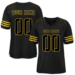 Black Old Gold Classic Mesh Authentic Football Jersey 1
