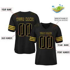 Black Old Gold Classic Mesh Authentic Football Jersey 2