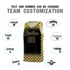 Black Old Gold Classic Plaid Basketball Uniform Jersey 4