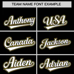 Black Old Gold Color Block Authentic Baseball Jersey 3