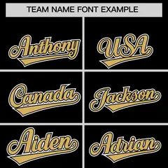 Black Old Gold Color Block Authentic Baseball Jersey 3