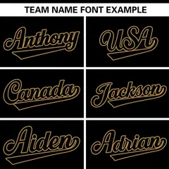 Black Old Gold Color Block V-Neck Pullover Baseball Jersey 4