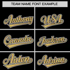 Black Old Gold Contrast Raglan Sleeves Baseball Jersey 3