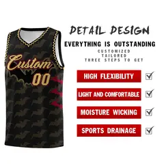 Black Old Gold Crimson Halloween Bat Pattern Basketball Jersey 2