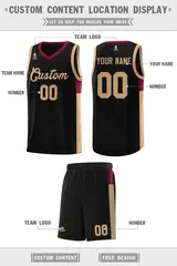 Black Old Gold-Crimson Two-Tone Classic Basketball Jersey 2