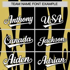 Black Old Gold Flame Pattern Pullover Baseball Jersey 3
