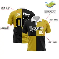 Black Old Gold Four Squares Performance Polo Shirt 2