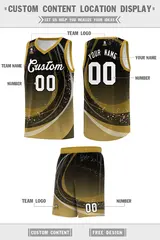 Black Old Gold Galaxy Graffiti Basketball Jersey 2