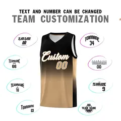 Black Old Gold Gradient Fashion Basketball Jersey 4